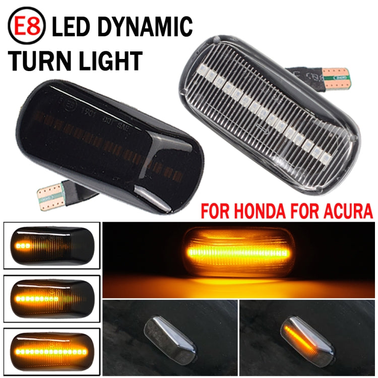 LED dynamic turn fender side marker lights, black housing, amber glow