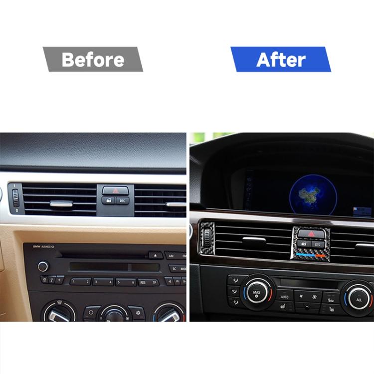 5 PCS Low Matching Carbon Fiber Car Air Outlet Decorative Sticker for BMW E90 / E92 / E93 2005-2012, Low Matching Air Outlet