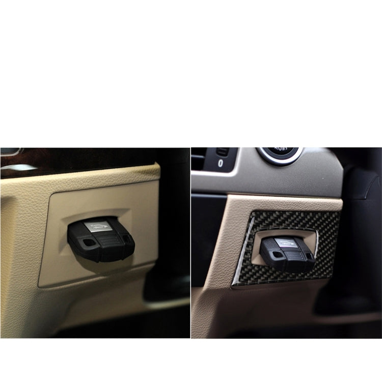 Carbon Fiber Car Right Driving Ignition Switch Decorative Sticker for BMW E90 / E92 2005-2012, Right Driving Ignition Switch