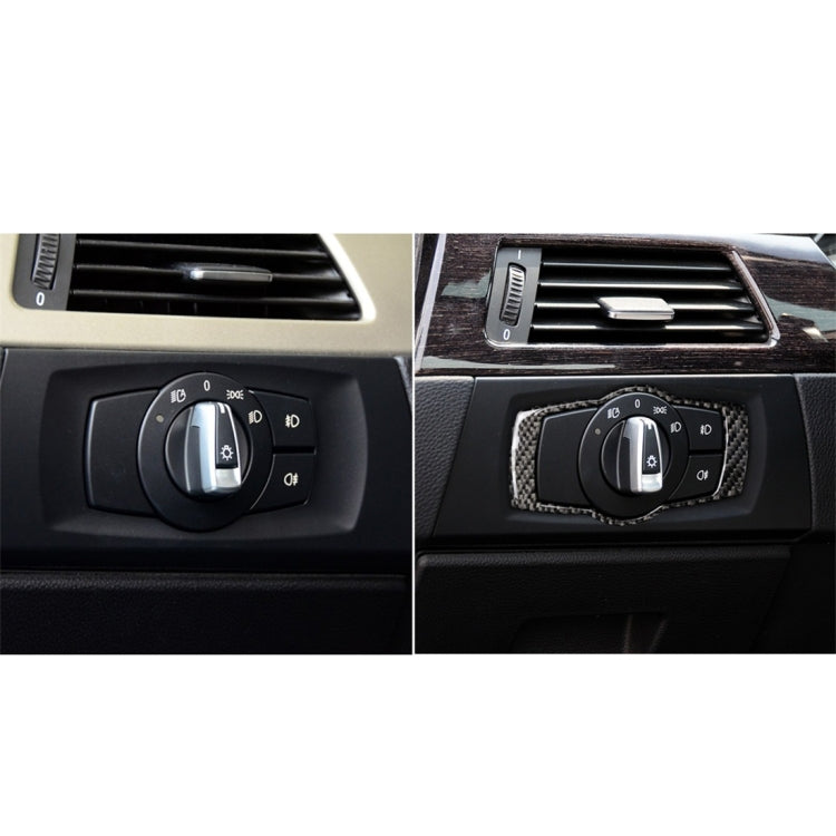 Carbon Fiber Car Headlight Switch Decorative Sticker for BMW E90 / E92 / E93 2005-2012, Headlight Switch