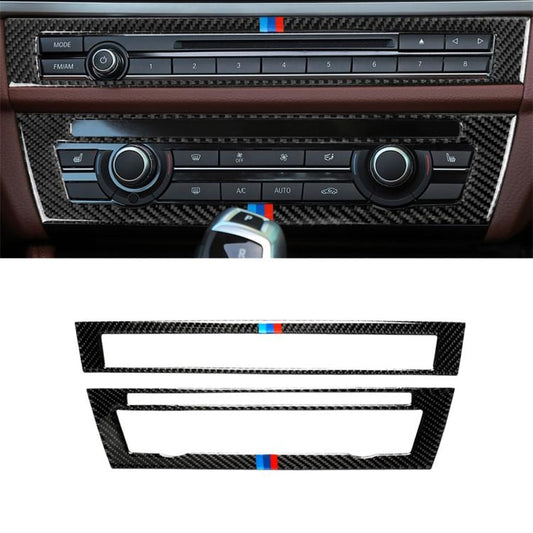 Three Color Carbon Fiber Car CD Panel Decorative Sticker for BMW 5 Series F10 2011-2017, CD Panel(Three Color), CD Panel