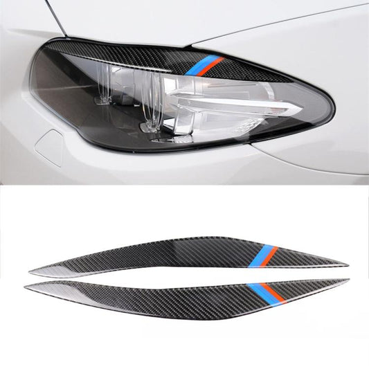 Three Color Carbon Fiber Car Lamp Eyebrow Decorative Sticker for BMW 5 Series F10 2010-2013, Lamp Eyebrow(Three Color), Lamp Eyebrow