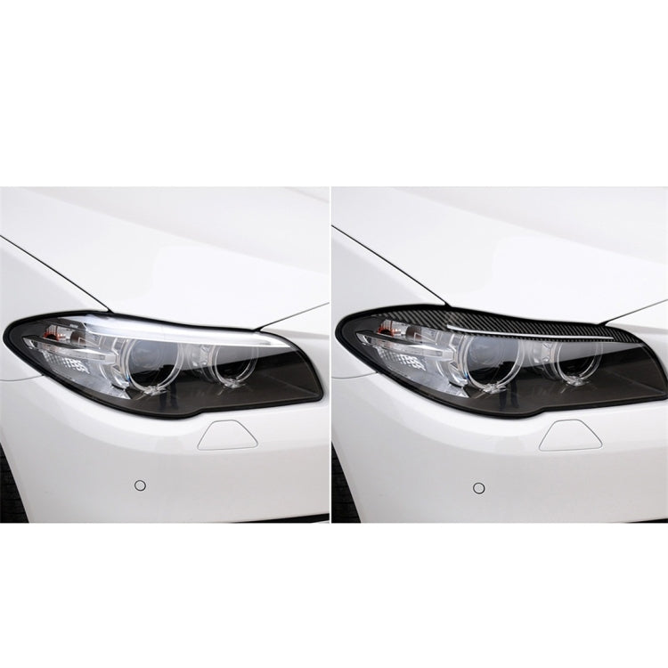 Installed carbon fiber-style lamp eyebrow decals on car headlight