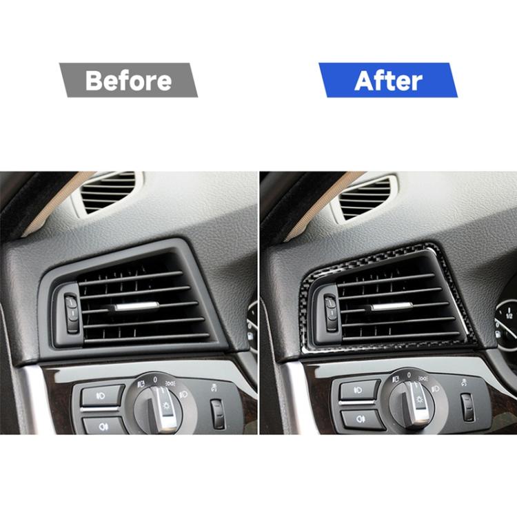 Carbon-fiber side air outlet frame stickers installed on dashboard vent surround