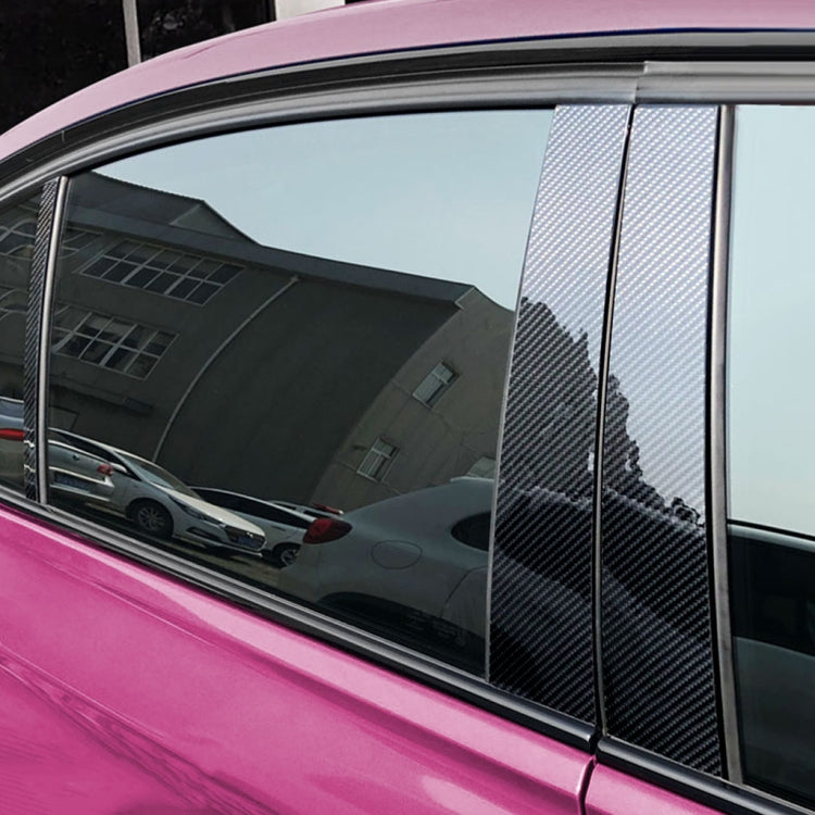 Carbon fiber B-pillar decorative sticker installed on side window pillar