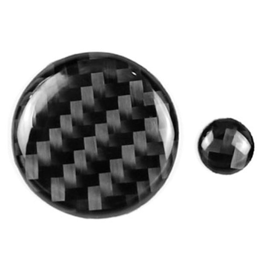 One Set Car Carbon Fiber Central Control Multimedia Knob Decorative Sticker for Mazda 3 / 6 / CX-9 / CX-5, Left and Right Drive Universal, Central Control Multimedia Knob