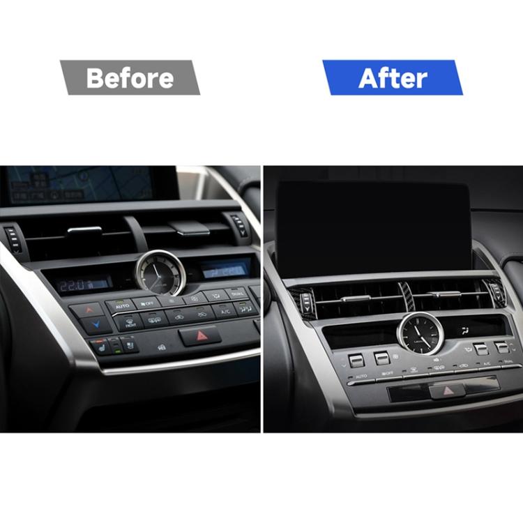 Center console air vent with applied carbon-fiber style air outlet sticker