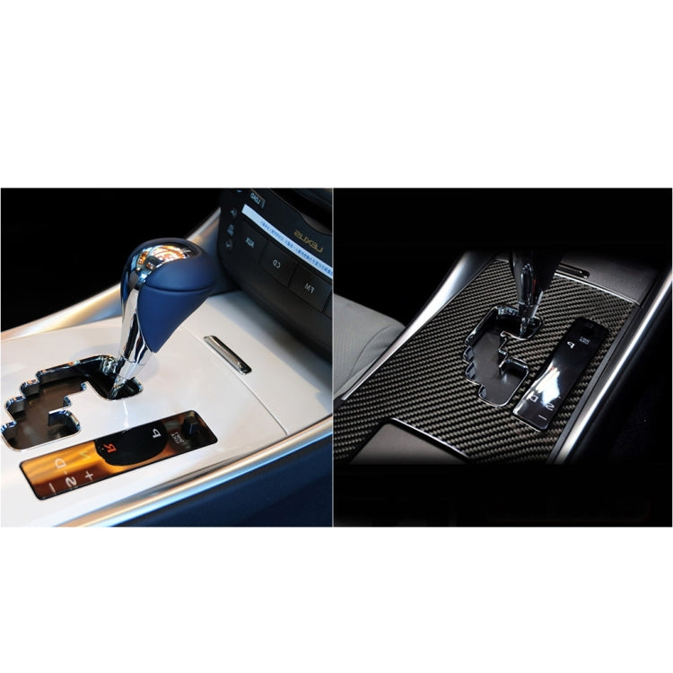 Applied carbon fiber gear panel sticker in car center console