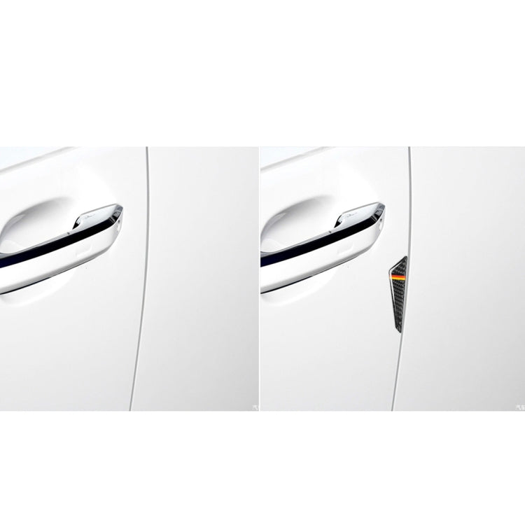 German flag carbon fiber-look anti-collision sticker installed on car door edge