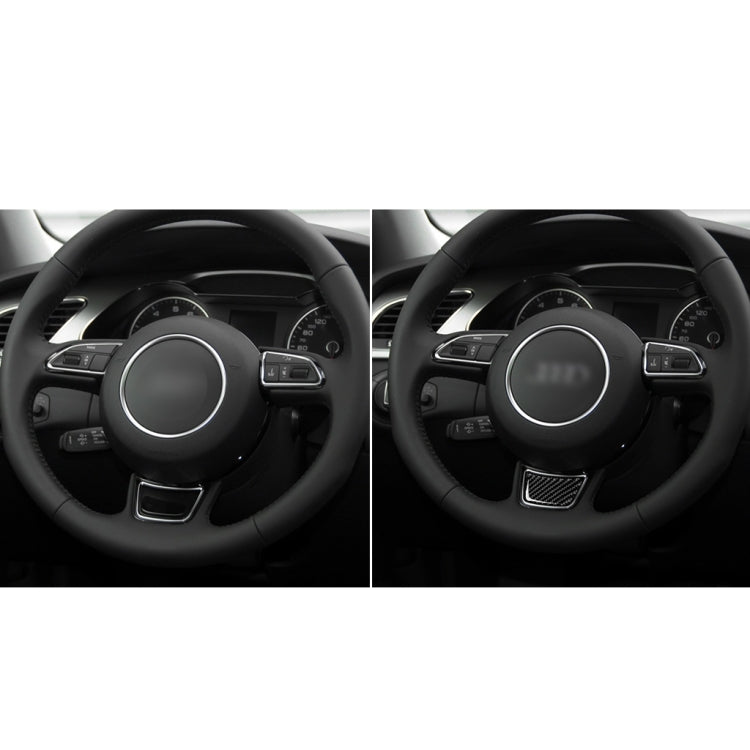 Steering wheel with black carbon fiber accent sticker on spoke