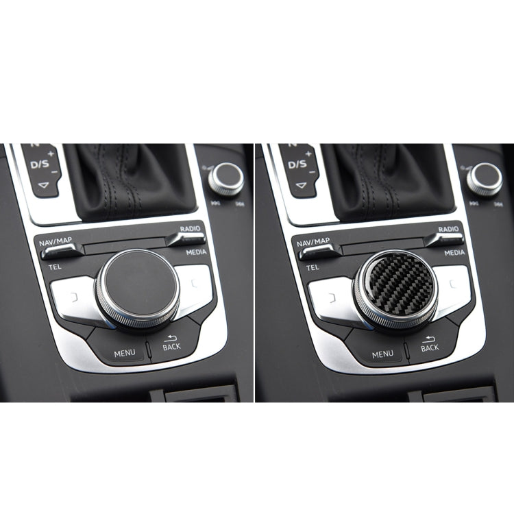 Carbon fiber central control knob cover, round weave finish on center console