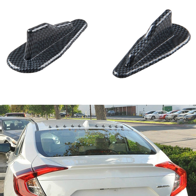 Carbon fiber style shark fin roof antenna decoration on white car