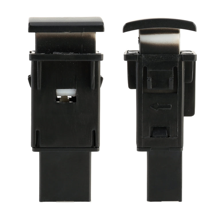 Fog light on-off switch backside view, dark plastic connector and latch tabs