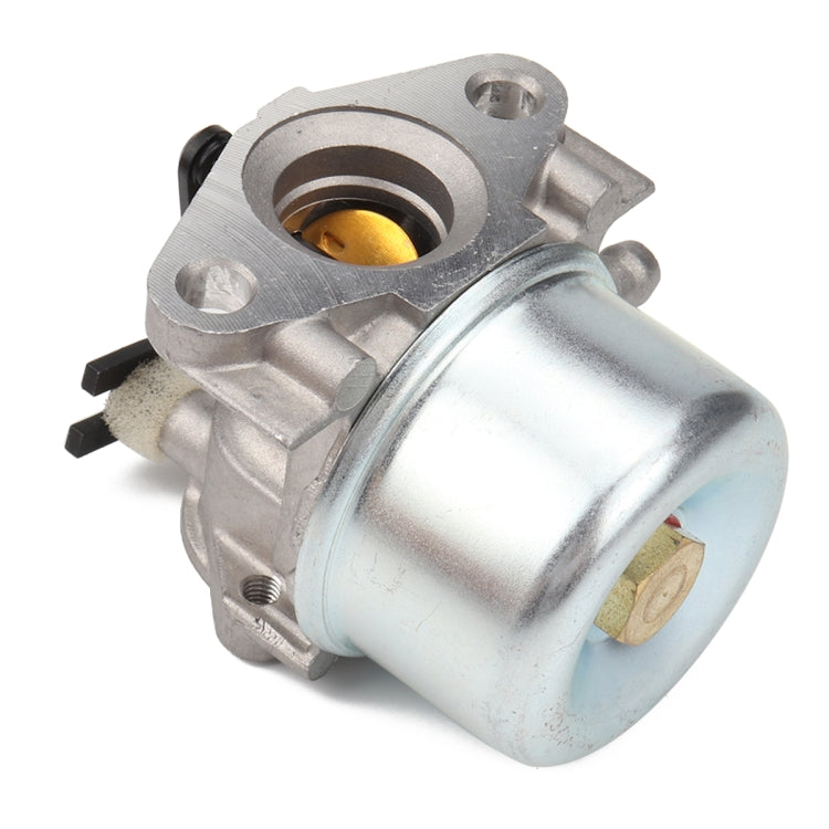 Carburetor carb kit with gasket: side view of metal carb body with mounting hardware