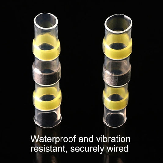 100 PCS AWG12-10 4-6mm Seal Heat Shrink Butt Wire Connectors Yellow Terminals Solder Sleeve, 4-6mm Yellow