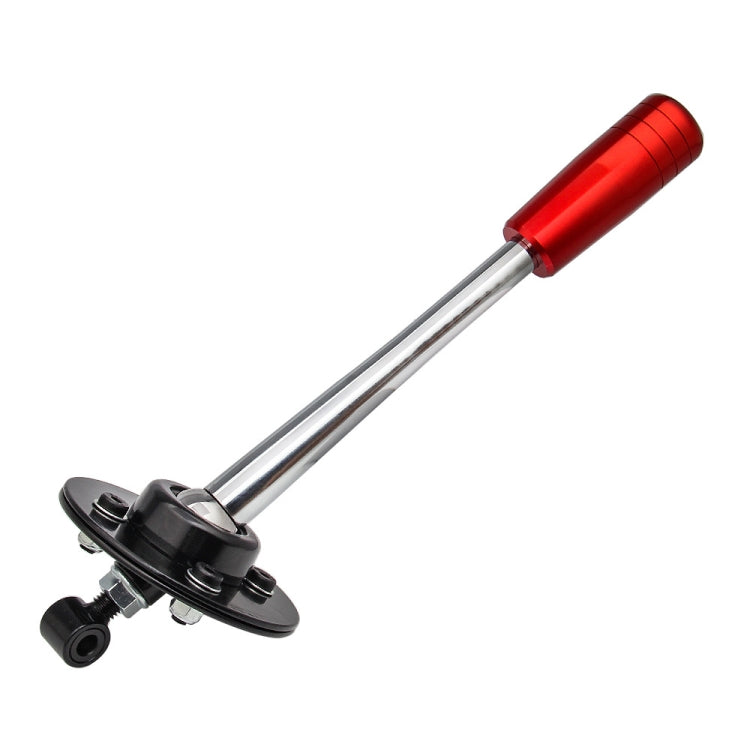 Adjustable short shifter lever with red knob and silver rod