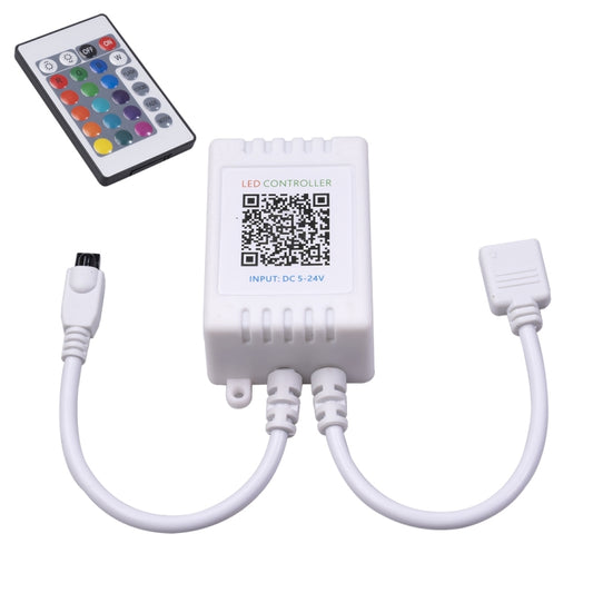 DC LED RGB Bluetooth controller with 24-key remote and two output cables