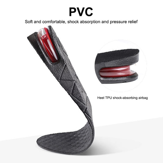 Black full-length insole with red airbag pad and cushioned layer