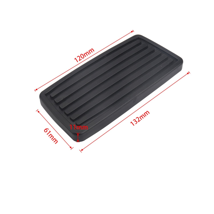 Brake pedal cover dimensions: 120x132x11 mm, black rubber tread pattern