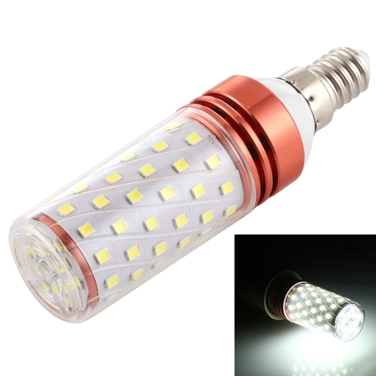Cool white LED corn light bulb, clear lens, screw base, red ring LED array