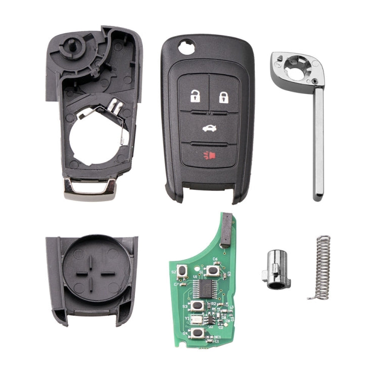 Car remote key fob parts set: shell, button insert, circuit board, and key