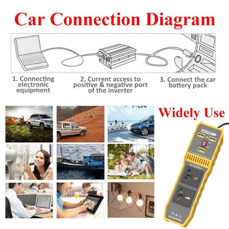 Car power inverter connection diagram with wiring steps and widely use charging