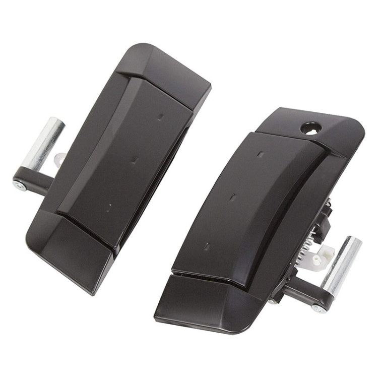 Car door outside handle pair, black matte finish with mounting studs