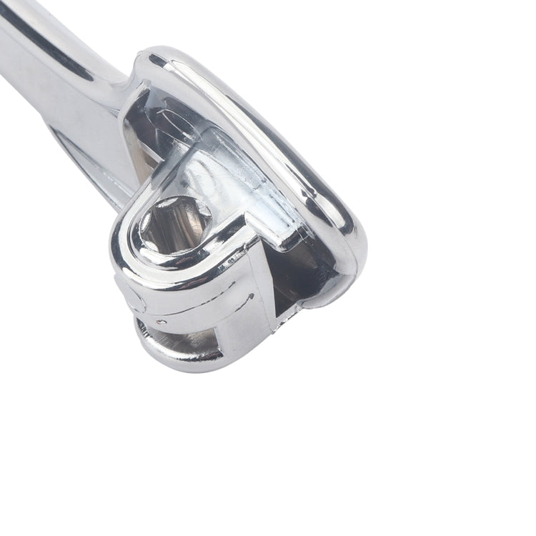 Close-up of chrome left interior door handle latch
