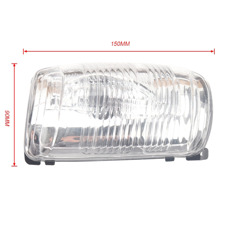 Left rear mirror indicator lamp cover, clear lens; size 150mm by 110mm