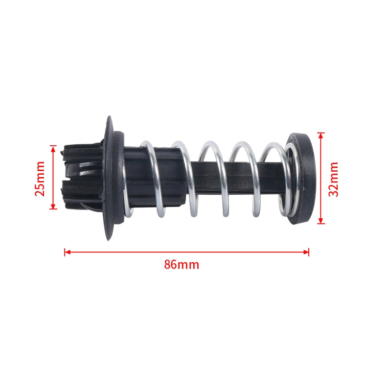 Car hood buffer spring assembly, 86mm long; 32mm dia; black and metal coil