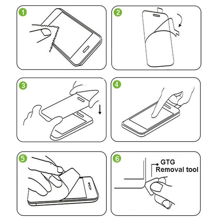 Tempered glass screen protector installation steps diagram for Switch OLED