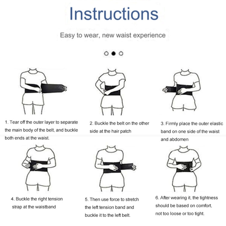 Beige waist protection belt shown being fastened around the waist