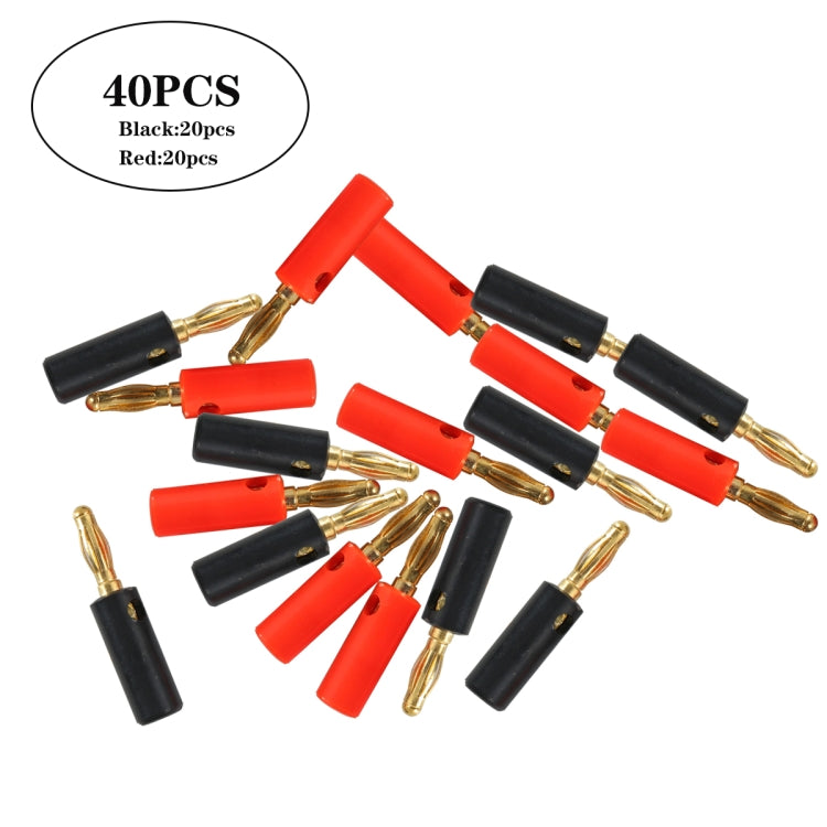 Mixed set of 4mm gold-plated banana audio plugs with black and red insulated housings