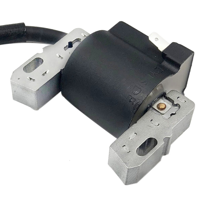 Ignition coil with black module, silver terminal blocks, and mounting feet