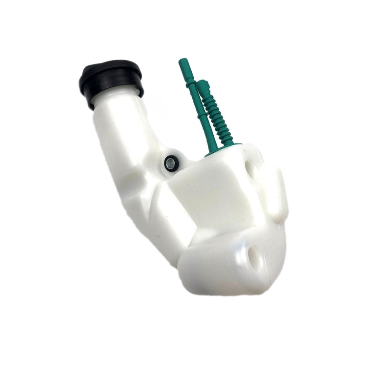 Fuel tank assembly, white tank with green primer tube and black cap