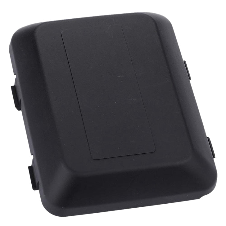 Black plastic air filter cover base lid with smooth face and side latch tabs
