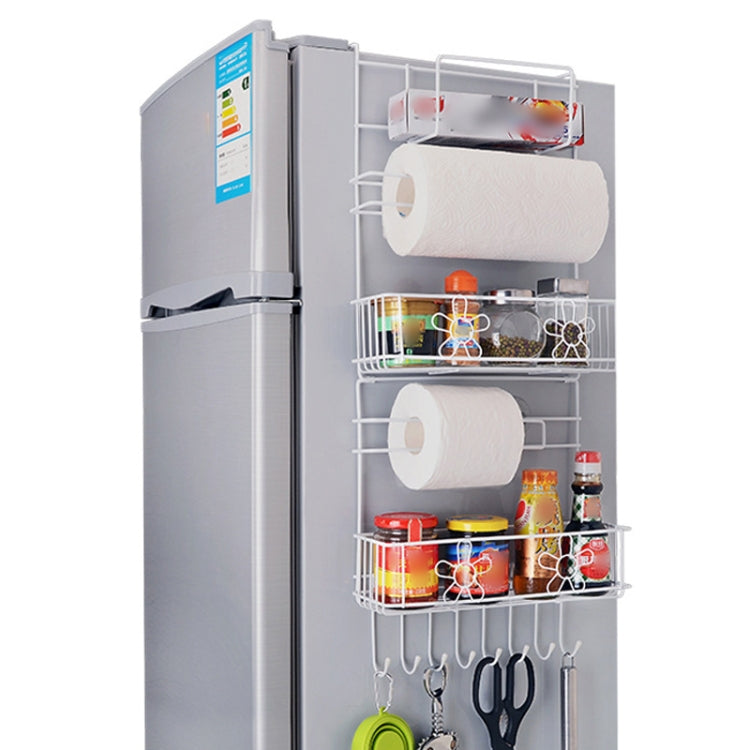 Multi-layer Fridge Storage Rack Side Shelf Sidewall Holder Multi-function Kitchen Organizer Household, Multifunctional Rack, Sun Flower Rack