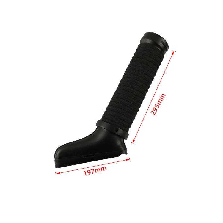 Black right side air intake hose, 197 mm length, 29.5 mm height