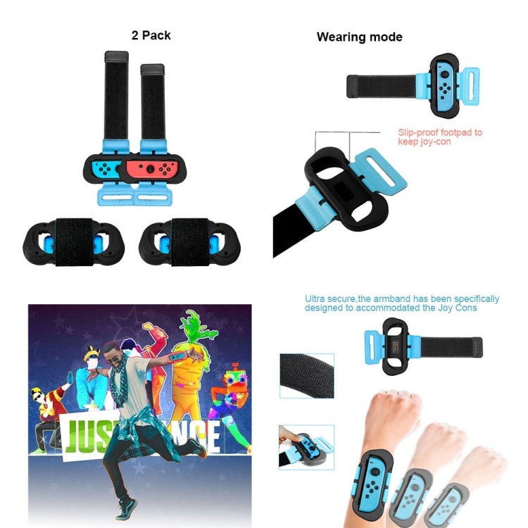Nintendo Switch motion controller pair with foot strap, wrist strap, and accessory mounting clips