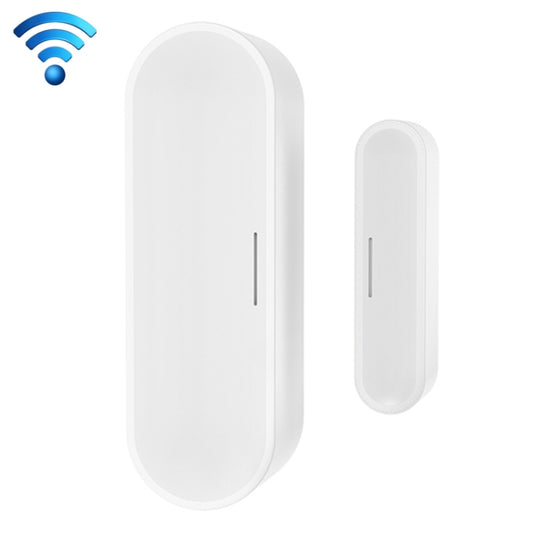 White WiFi door and window sensor, slim oval body with status indicator