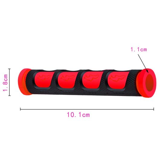 Red textured PVC grip covers with red end caps and raised animal icon detail (pair)