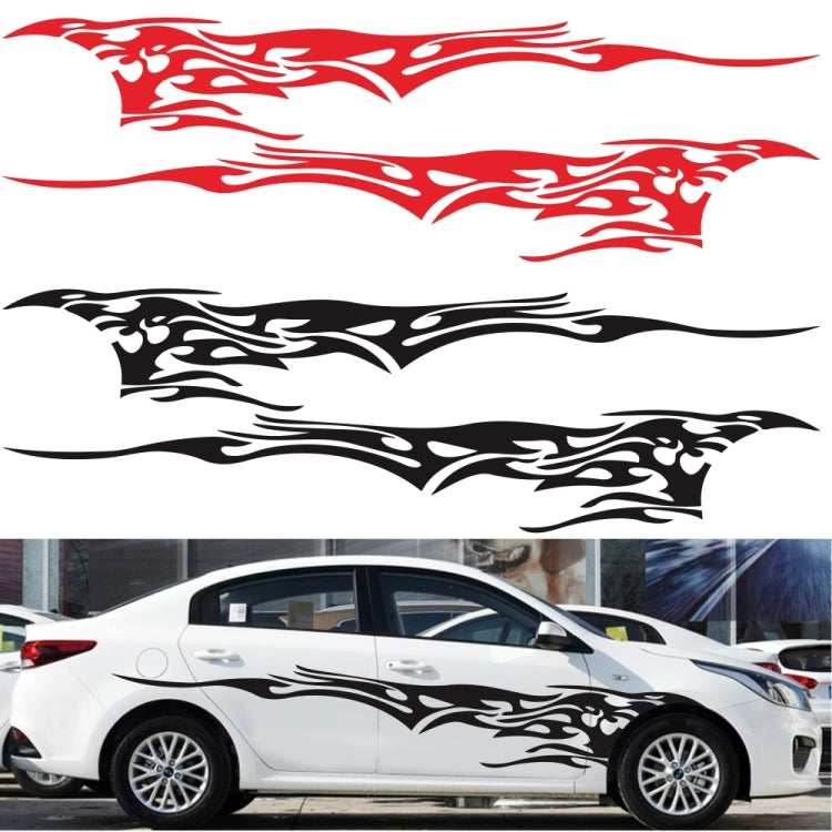 Car decorative sticker set, red and black flame tribal graphics