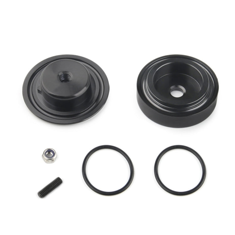 Black rear wiper arm cover set with cap, base, rings, and screw hardware