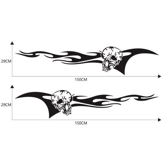 2 PCS/Set D-964 Skull Flame Pattern Car Modified Decorative Sticker, D-964