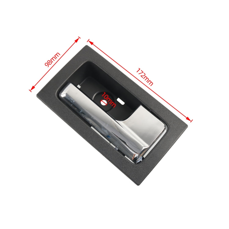 Right front inside car door handle, chrome pull; 17.2cm x 9.8cm dimensions