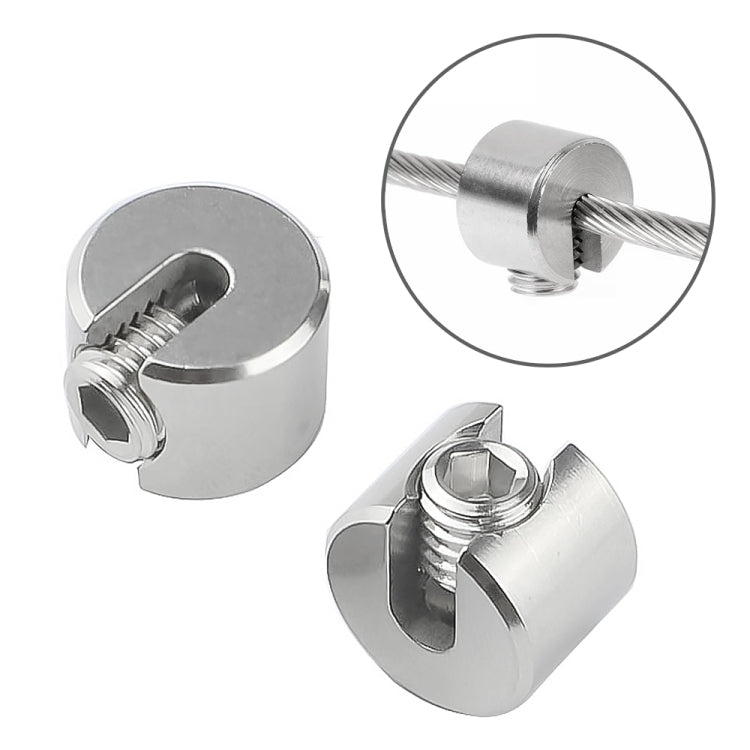 Stainless steel wire rope fixed clip set with cable clamp and threaded bolt