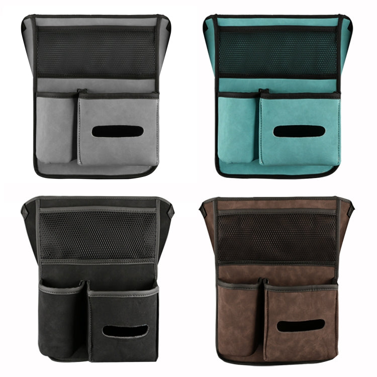 2 PCS Car Center Console Hanging Bag Sheepskin Leather Storage Bag