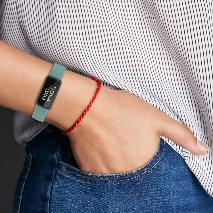 For Fitbit Inspire3 Solid Color Silicone Watch Band, L Size, S Size
