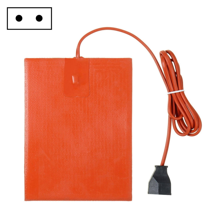 Car engine oil pan heater pad, 15 x 20 cm, orange, EU plug power cable