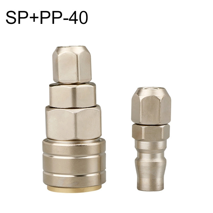 Self-lock C-type pneumatic quick connector, metal, SP+PP-40 size